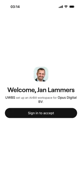 Accountant-branded invitation with prefilled company onboarding