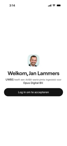 Uitnodiging in de huisstijl van je accountant met vooraf ingevulde onboarding